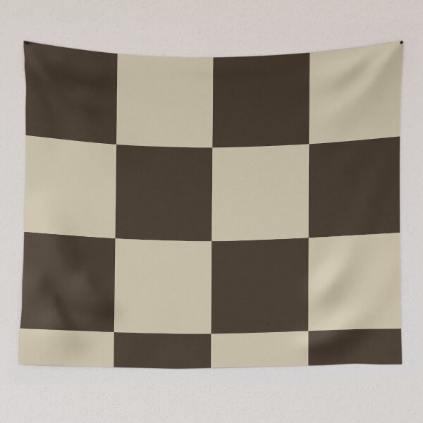 Item preview, Chocolate brown Checkered Pattern vintage style Plaid large designed and sold by DColourMuse.