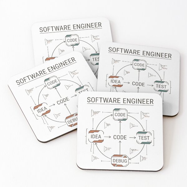 Item preview, Code Test Debug Repeat Software Engineer designed and sold by Amr Darwish Graphic designer.