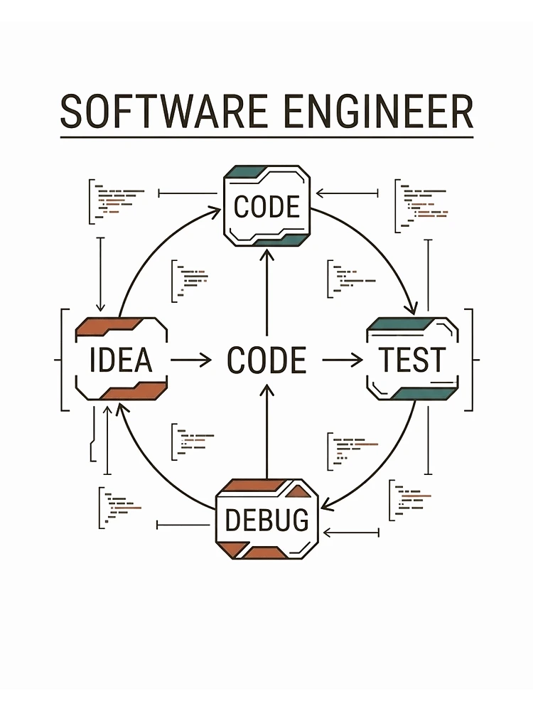 Thumbnail 3 of 3, Scarf, Code Test Debug Repeat Software Engineer designed and sold by Amr Darwish Graphic designer.