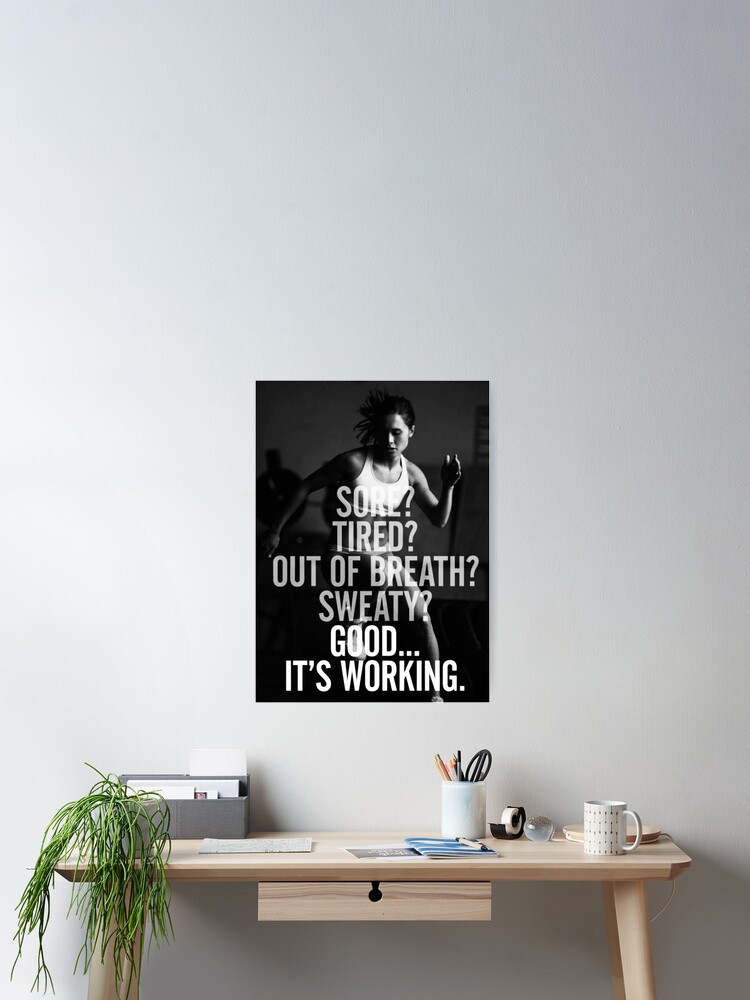 Thumbnail 2 of 3, Poster, Women's Fitness Inspirational Quote designed and sold by superfitstuff.
