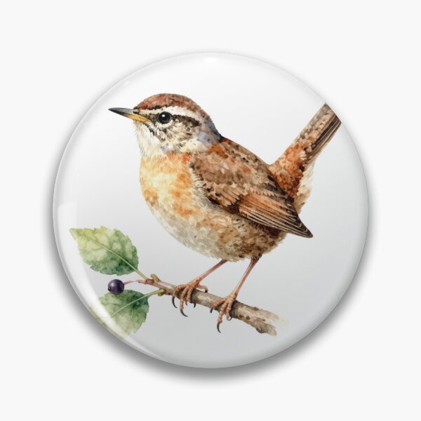 Item preview, Wren Bird Watercolor Illustration | Elegant Wren Bird Songbird Nature Artwork designed and sold by Rood Art Studio.