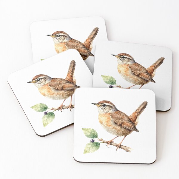 Item preview, Wren Bird Watercolor Illustration | Elegant Wren Bird Songbird Nature Artwork designed and sold by Rood Art Studio.