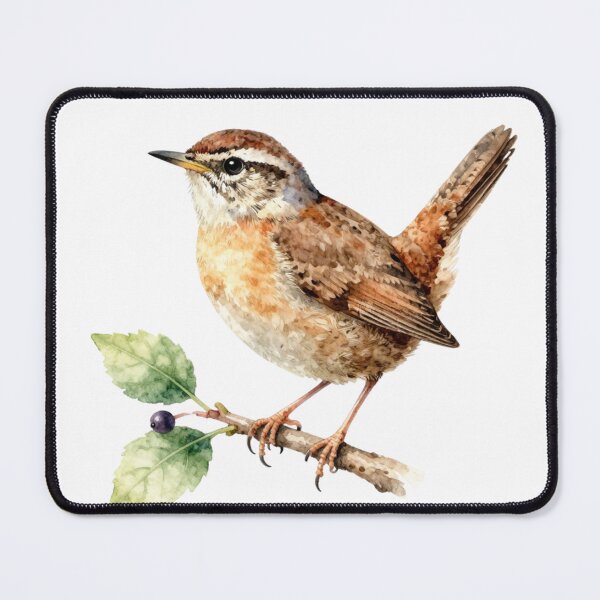 Item preview, Wren Bird Watercolor Illustration | Elegant Wren Bird Songbird Nature Artwork designed and sold by Rood Art Studio.