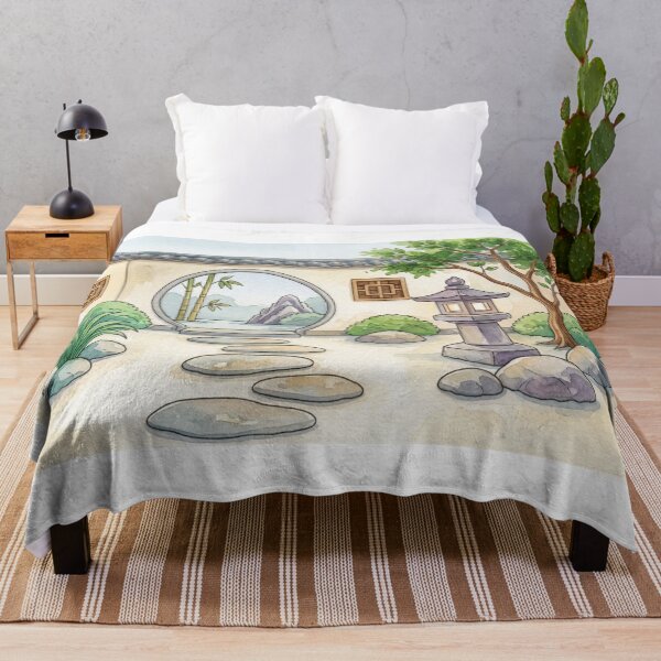 Item preview, Zen Courtyard Moon Gate Illustration designed and sold by Dreamic.Art.