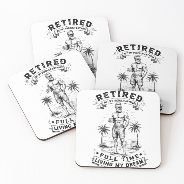 Item preview, Retired Full Time Living My Dream - Muscular Man Beach Vintage Line Art designed and sold by Manyart13031992.