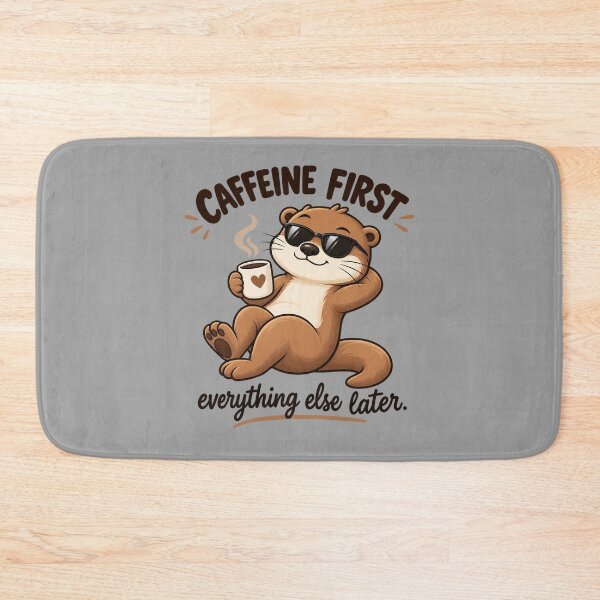 Item preview, Funny Otter Meme Collection - Caffeine First Otter Meme Cartoon - Funny Coffee Humor designed and sold by MiraLumeStudio.