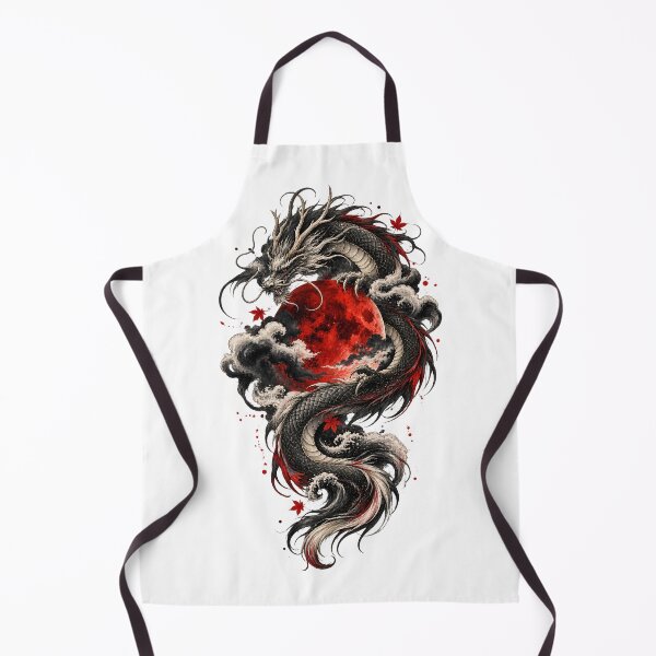 Item preview, Japanese Sumi-e Dragon Under a Blood Moon designed and sold by AbderraimArt.