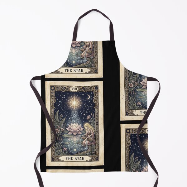 Item preview, The Star Tarot Card Sacred Lotus Botanical Celestial Starlight Art Print designed and sold by FemmePrintHaven.