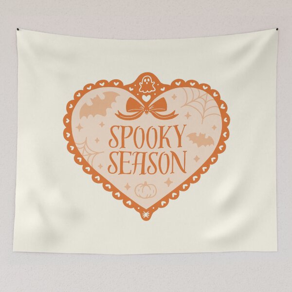 Item preview, Orange Spooky Season Gothic Heart with Bow and Pumpkin designed and sold by winterpumpkin.