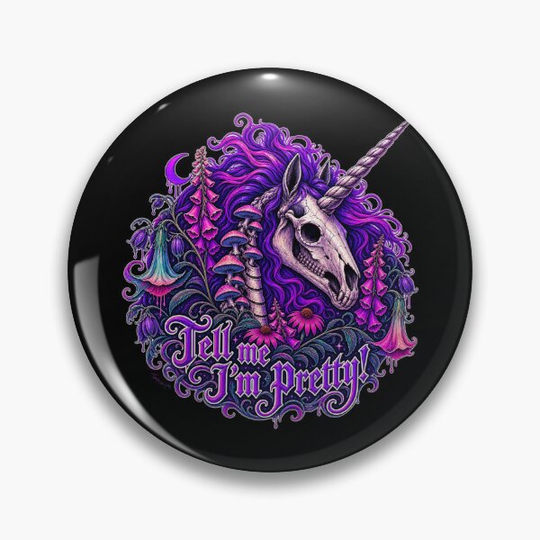 Item preview, Tell Me I’m Pretty Gothic Unicorn Skull designed and sold by UnicornAndRaven .