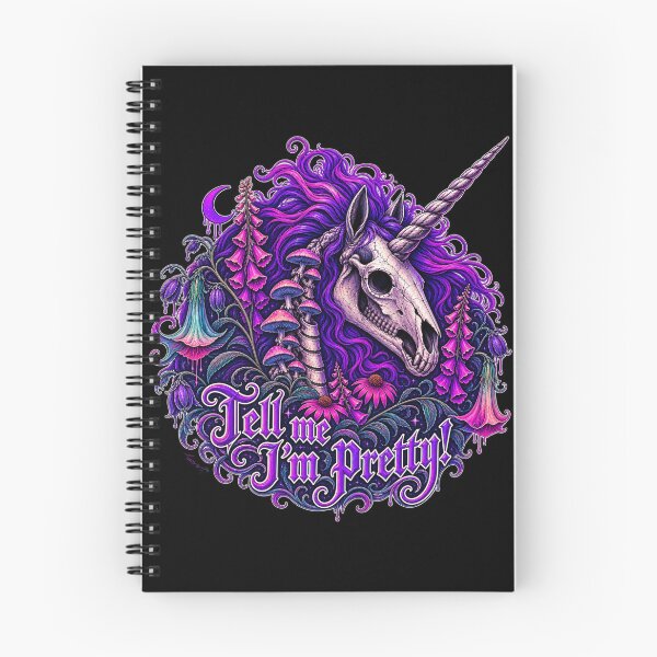 Item preview, Tell Me I’m Pretty Gothic Unicorn Skull designed and sold by UnicornAndRaven .