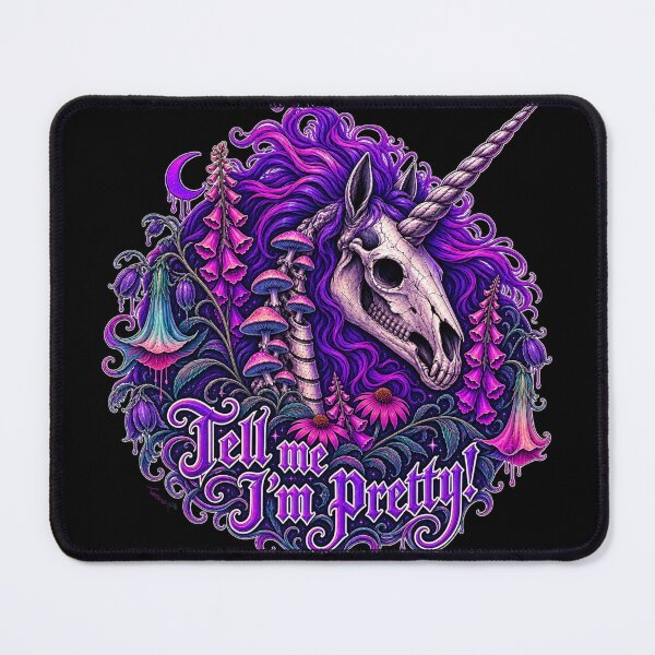 Item preview, Tell Me I’m Pretty Gothic Unicorn Skull designed and sold by UnicornAndRaven .