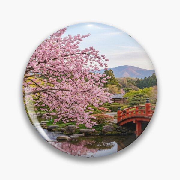 Item preview, Traditional Japanese Garden with Cherry Blossoms designed and sold by Solomon-Ent-144.