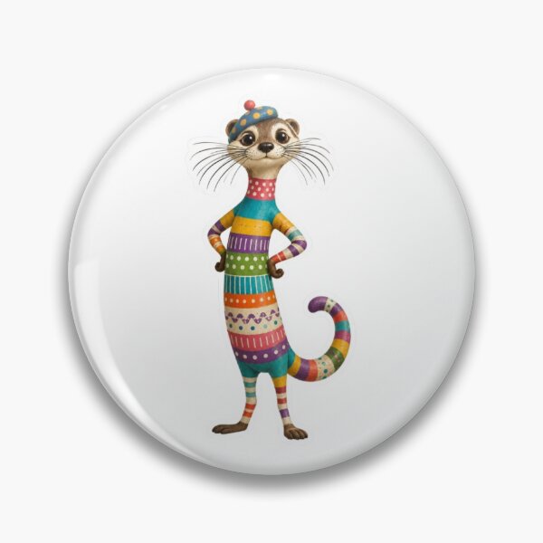 Item preview, Colorful Dressed Weasel in Wooden Texture Style designed and sold by Snurly.