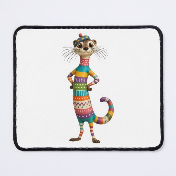 Item preview, Colorful Dressed Weasel in Wooden Texture Style designed and sold by Snurly.