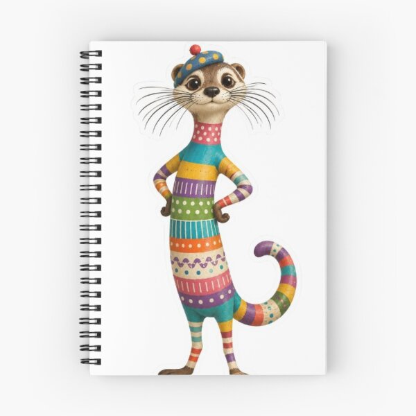 Item preview, Colorful Dressed Weasel in Wooden Texture Style designed and sold by Snurly.