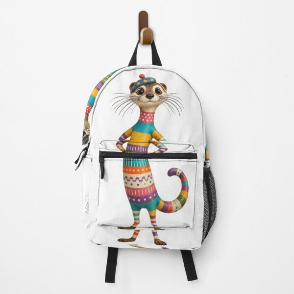Item preview, Colorful Dressed Weasel in Wooden Texture Style designed and sold by Snurly.