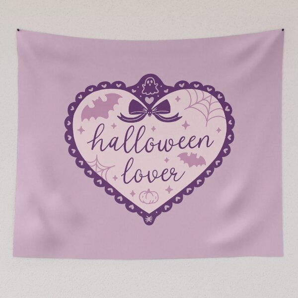 Item preview, Purple Halloween Lover Gothic Heart with Bow and Ghost designed and sold by winterpumpkin.