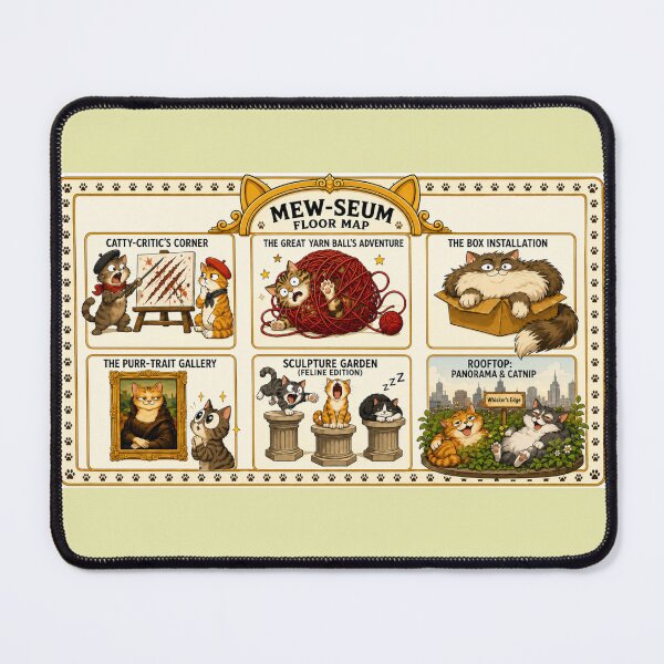 Item preview, Mew-Seum Cat Floor Map - Funny Art Gallery and Cute Kitty Museum Parody designed and sold by SammyMorry.