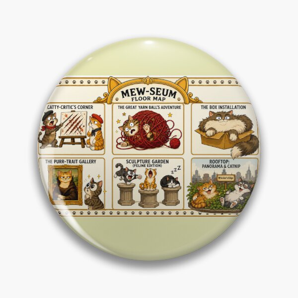 Item preview, Mew-Seum Cat Floor Map - Funny Art Gallery and Cute Kitty Museum Parody designed and sold by SammyMorry.