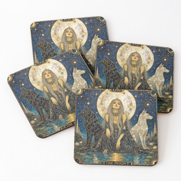 Item preview, The Moon, The Realm of Dreams | Mystical Tarot Art designed and sold by Stoneflower-Art.