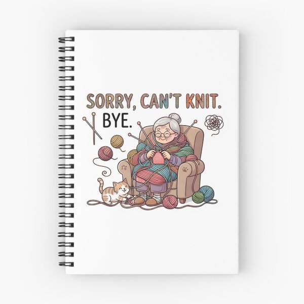 Item preview, Sorry Can't Knit Bye Funny Granny Crafter & Cat Lover Design designed and sold by KTD28_SHOP.