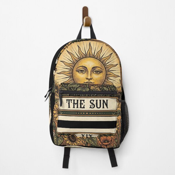 Item preview, The Sun Tarot Card Wildflower Botanical Vintage Sunflower Art Print designed and sold by FemmePrintHaven.