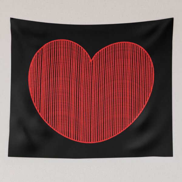 Item preview, Red Striped Heart Minimalist Love Art designed and sold by ubborn.