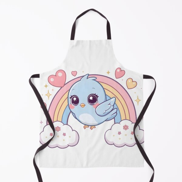 Item preview, Cute Kawaii Bluebird Rainbow | Adorable Bird with Hearts & Clouds designed and sold by dreamz-world.
