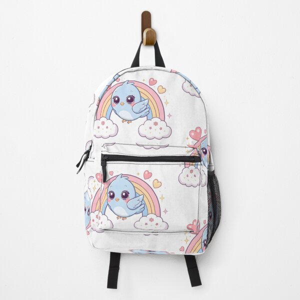 Item preview, Cute Kawaii Bluebird Rainbow | Adorable Bird with Hearts & Clouds designed and sold by dreamz-world.