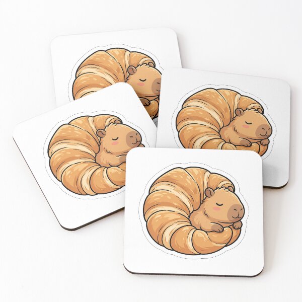 Item preview, French Croissant Capybara - Cozy Pastry Animal Sticker designed and sold by SimpleP.