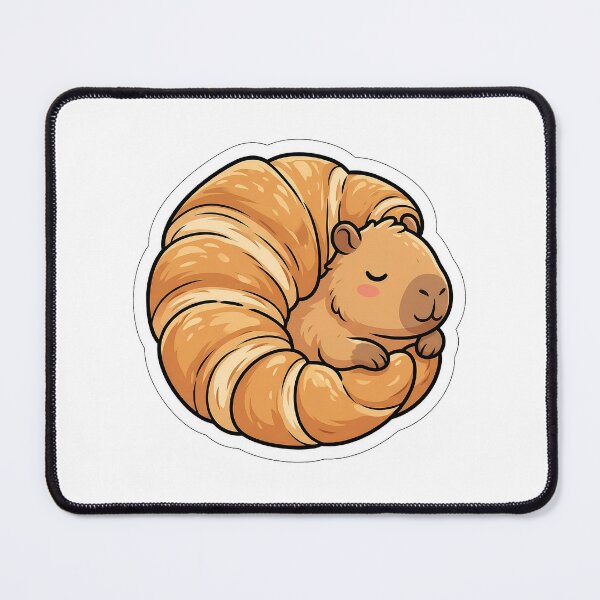 Item preview, French Croissant Capybara - Cozy Pastry Animal Sticker designed and sold by SimpleP.