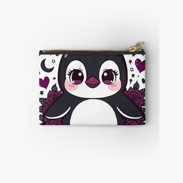 Item preview, Cute Gothic Penguin | Kawaii Dark Penguin with Black Roses & Hearts designed and sold by dreamz-world.