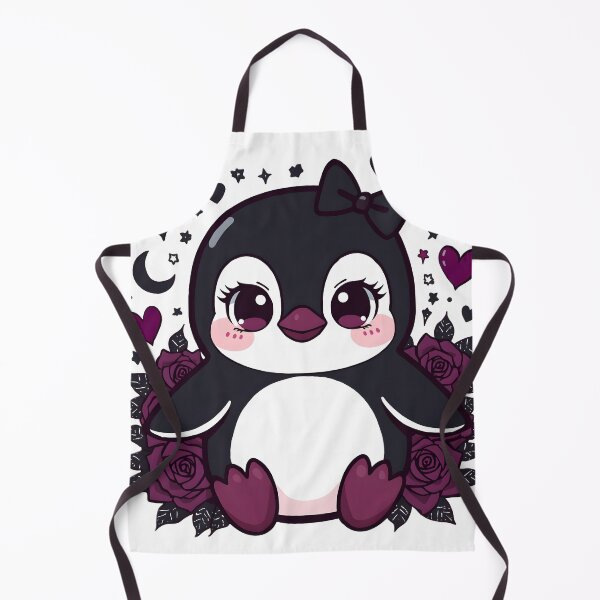 Item preview, Cute Gothic Penguin | Kawaii Dark Penguin with Black Roses & Hearts designed and sold by dreamz-world.