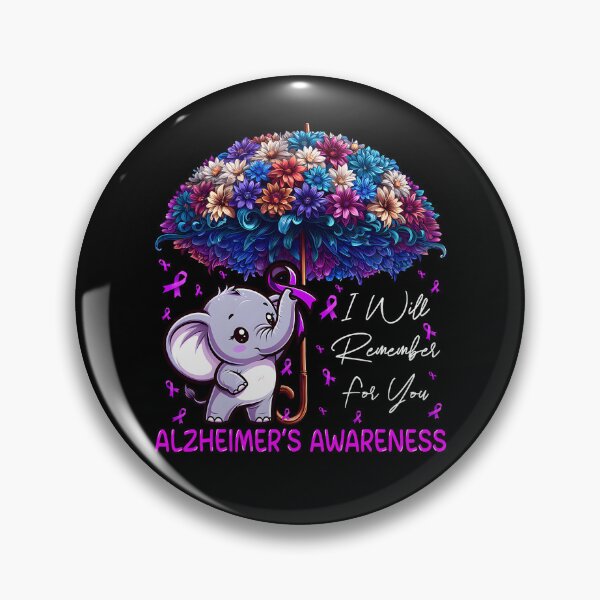 Item preview, I Will Remember for You – Alzheimer’s Elephant with Floral Umbrella designed and sold by fidelmeyer.