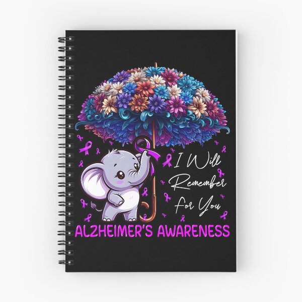 Item preview, I Will Remember for You – Alzheimer’s Elephant with Floral Umbrella designed and sold by fidelmeyer.