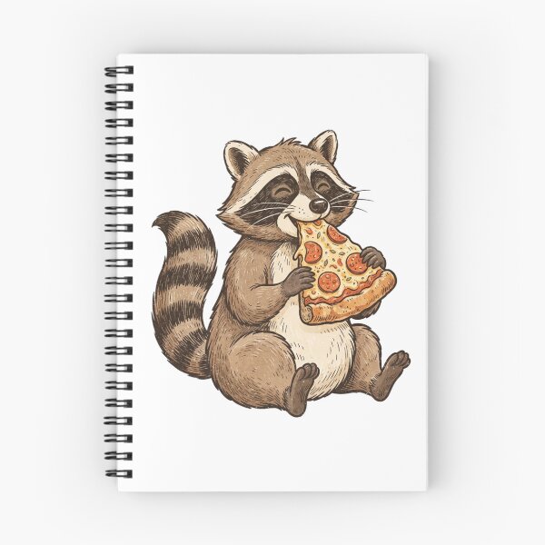 Item preview, Vintage Funny Cute Woodland Raccoon Eating Pepperoni Pizza designed and sold by SOUFIANE1991.