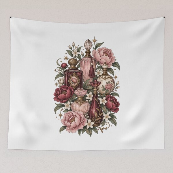 Item preview, Vintage Floral Perfume Bottles – Romantic Botanical Fragrance Art designed and sold by AMICO77.