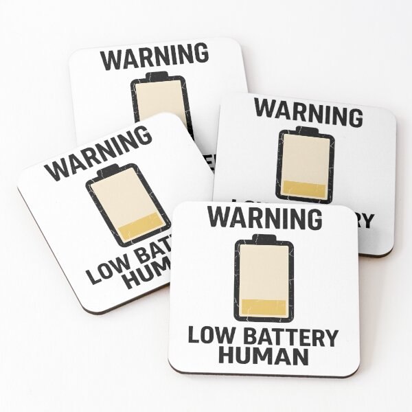 Item preview, Low Battery Human Funny Vintage Warning Label Design designed and sold by zzedine.