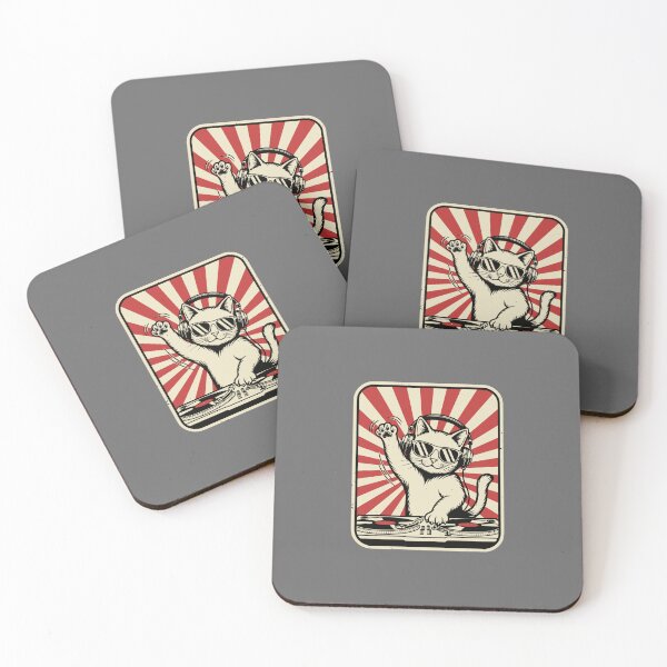 Item preview, Cat DJ Music Lover Feline Turntables Headphones designed and sold by SofiBlair.