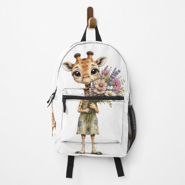 Item preview, Cute Baby Giraffe Holding Wildflowers Bouquet designed and sold by Snurly.