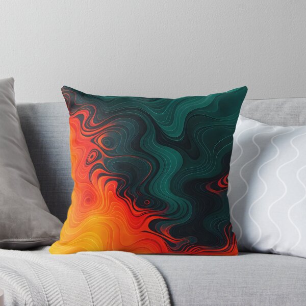 Artikelvorschau, Türkis-oranges topografisches Wellenmuster entworfen und verkauft von Evan-Tees.