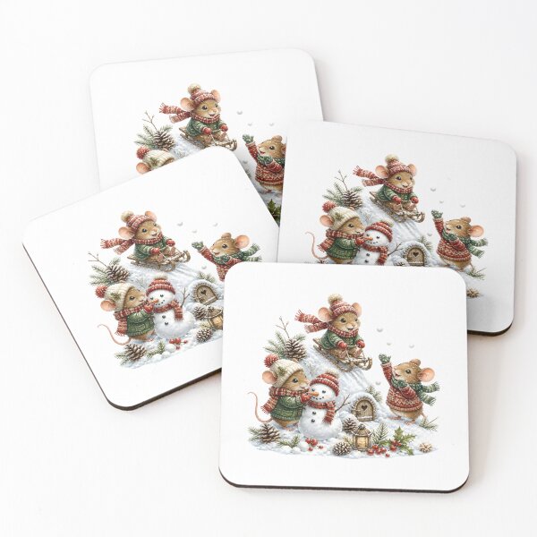 Item preview, Christmas Mice In Snow  designed and sold by Whimsy Petal and Co..