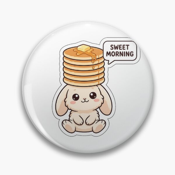 Item preview, Sweet Morning Pancakes - Cute Bunny Breakfast Sticker with Text designed and sold by SimpleP.