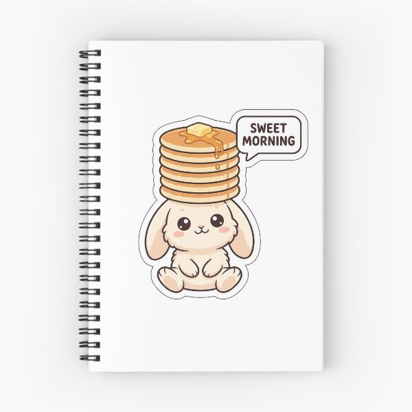 Item preview, Sweet Morning Pancakes - Cute Bunny Breakfast Sticker with Text designed and sold by SimpleP.