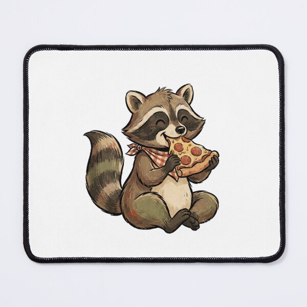 Item preview, Vintage Funny Cute Woodland Raccoon Eating Pepperoni Pizza designed and sold by SOUFIANE1991.