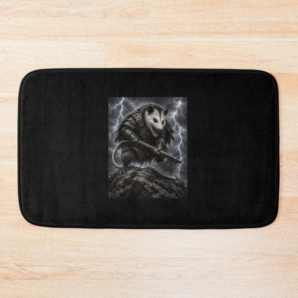 Item preview, Funny Opossum Warrior With Axe Lightning Storm Art designed and sold by elderberry.