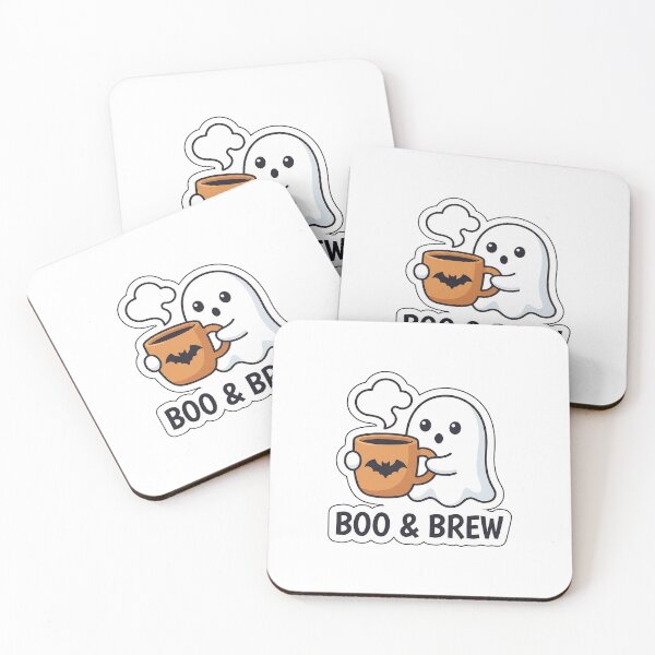 Item preview, Boo and Brew Coffee Ghost - Cute Spooky Drink Sticker with Text designed and sold by SimpleP.