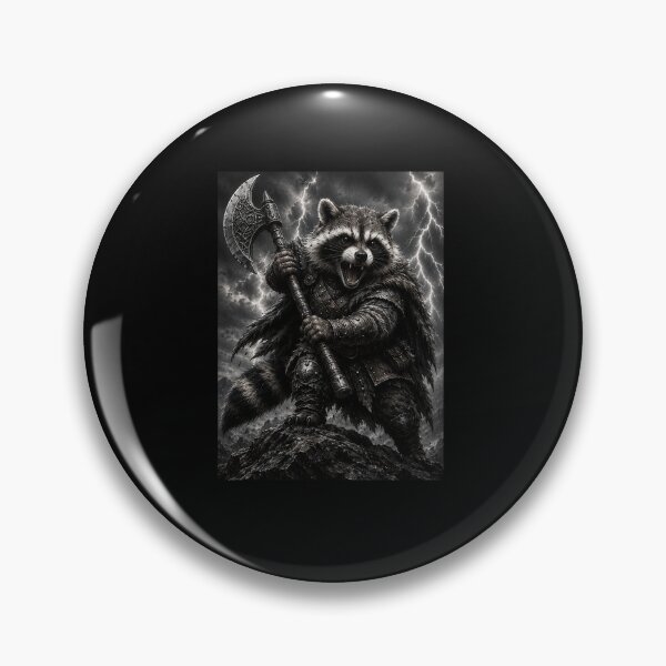 Item preview, Funny Raccoon Warrior With Axe Art designed and sold by elderberry.