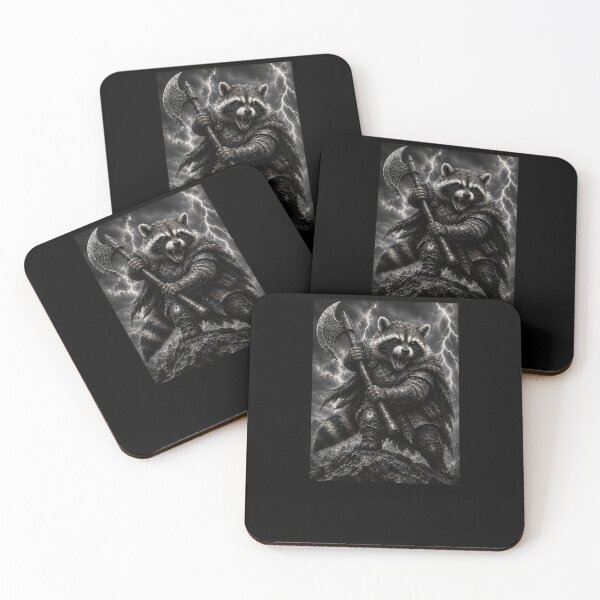 Item preview, Funny Raccoon Warrior With Axe Art designed and sold by elderberry.